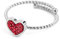 marlu ANELLO CUORE con CRISTALLI ROSSI ACCIAIO 18an029r s