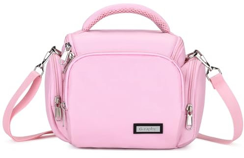 G-raphy Camera Bags Pink DSLR/SLR/Mirrorless Camera Case with Removable Strap Camera Crossbody Bag Camera Accessories for Women