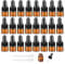 Alledomain 24Pcs, 1Ml Amber Glass Sample Dropper Bottles, Empty Mini Bottles with Dropper Pipettes Plastic Cap Refillable Small Sample Vials Container for Essential Oils Perfume Cosmetic Liquid