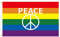 CUDU 150 x 90cm Peace Flagge Regenbogen Symbol Frieden - Peace Fahne 5 x 3 ft- flaggen mit Ösen