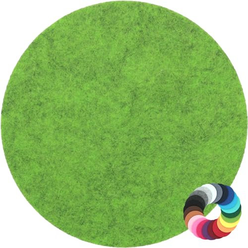 Design Filz Untersetzer rund Durchmesser 25cm, apfelgrün meliert (HF045) für Glas, Getränke, Bar, Tasse, Vase