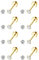 MILACOLATO 8 Paar Ohrstecker Set Hypoallergen Edelstahl für Damen Herren Knorpel Helix Ohrringe 18K Vergoldete CZ Ohrringe mit Schraubverschluss Ohrläppchen Flache Rückseite Ohrstecker Gold 3mm