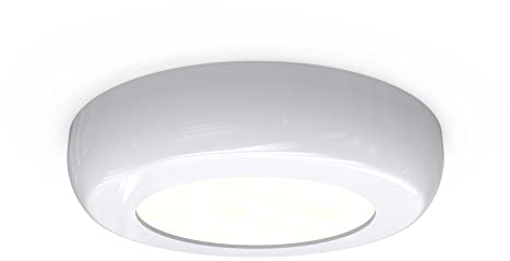 4lite Kitchen Circular Cabinet LED Light 2w White Bezel - Cool White