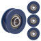 U-Nut Riemenscheibe 4 Stück 5x25.5x8.5mm U-Rille Rollen-Rollenführungsrad Nylon Führungs Rollenrad Kugel für Türen und Fenster Schränke Schubladen Blau
