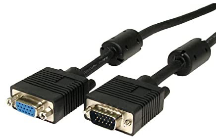 5m SVGA/VGA Monitor Extension Cable Male To Female Lead Triple Shielded 15pin