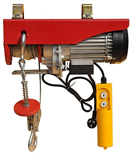 QPWZ 220-V-Mini-Elektro-Hebekran, 440-lbs-Elektro-Hebezeug, Gerüstwinde, Hubwagen, Hebehaken, Doppellinie, Deckenwerkstatt-Drahtseil, 30 m
