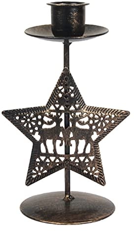 Weihnachtskerzenhalter aus Metall, Teelichthalter für Weihnachten, Metall, Teelichthalter, Weihnachtsbaum, Kerzenständer, Tischdekoration, Hochzeitskerze mit Halter, Schwarz, Einheitsgröße