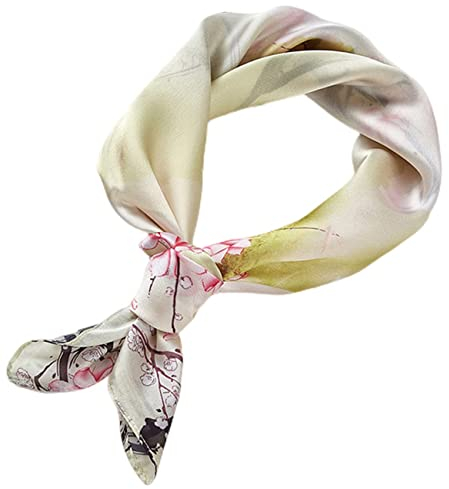 FAIRYGATE Seidenschal Damen Bandana Halstuch Seidentuch Haare Drucken Tuch Schal Kopftuch Seide Multifunktion Unisex Biker 31015