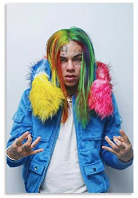 HANYING Poster 6ix9ine Rapper-Kunst, Leinwand, Kunst, Poster und Wandkunst, Bilddruck, moderne Familiendekoration, Poster, 20 x 30 cm