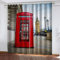 Vorhang Blickdicht Schlaufen, 3D London Street View Telefonzelle Muster Ösenvorhang 2Er Set, Verdunkelungsvorhang Schlafzimmer Mit Ösen, Thermogardine Wohnzimmer Modern Fensterdekoration 230X234cm