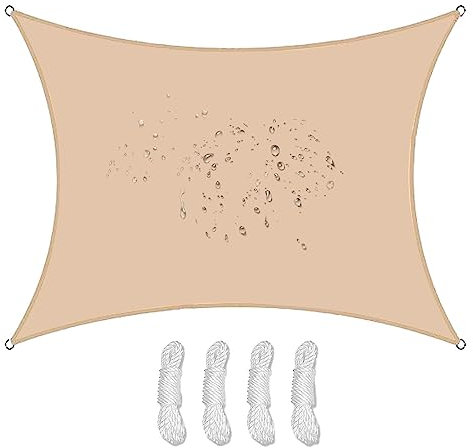 Sail Umbrellas Rectangular UV Protection Outdoor Backyard Sailing Umbrella 118 x 157 Inch Large Sail Breathable Durable for Patio Pergola Lingjiong