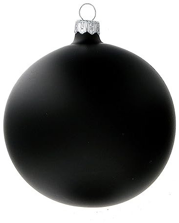 Magie di Natale Palline per albero di Natale in vetro decorate (6 cm, Nero Opaco, 6)