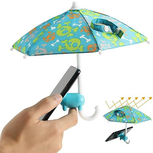 VIVOUNITY Phone Umbrella for Sun, Mini Umbrella for Phone, Cell Phone Umbrella Sun Shade for iPhone, Samsung Galaxy, Pixel, Kindle, and More, Umbrella Phone Shade with Suction Cup Stand