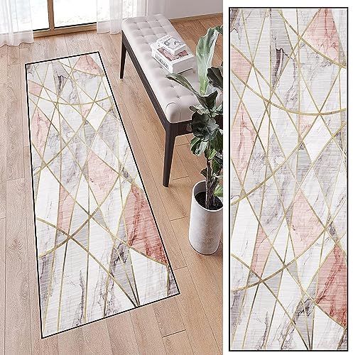 Teppich Läufer, Küchenläufe 60 x 320 cm rutschfest Pflegeleicht Anpassbar Teppichläufer Teppichläufer Flur Modern mit Rutschfester Unterseite für Flur & Wohnraum, C