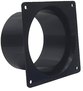 JSIXASO Bride de Raccordement Murale pour Système de Ventilation Blanc - Raccord de Conduit d'aération - Pour tuyau de ventilation(Noir/125mm)