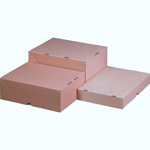 karton-billiger | 40x Stülpdeckelkarton Stülpkarton Versandkarton Faltschachtel Deckel+Boden, Format DIN A4,305x215x150mm
