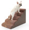 COZY KISS Scale per Cani di Piccola, Scale per Animali per Letto, Divano e Sedia, Rampa per Gatti con Rivestimento Lavabile e Fondo Antiscivolo, Leggera (Marrone, 40x84x57cm, 5)