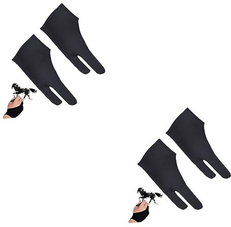 TEHAUX 4 Stück Handschuhe Handschuh zum Zeichnen mit Fingern Künstlerhandschuh zum Zeichnen Ziehhandschuh rechte Hand Zeichenhandschuh für Tablet gewidmet digitales Tablet