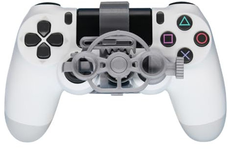 para Controlador PS4 Juegos de Carreras Mini Volante Rueda de impresión 3D Controlador Auxiliar Juego Joystick Simulador Gamepad (Silver)