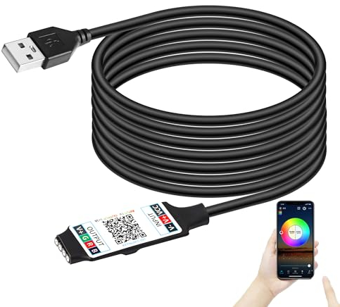 CERRXIAN Mini-RGB-Bluetooth-Controller, USB, 5 V, Bluetooth, LED-Licht-Controller, für 2835 5050 COB RGB Lichtstreifen, 1 m