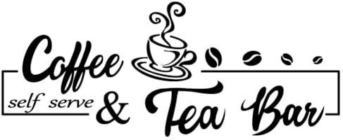 SUPERDANT Wall Stickers Coffee and Tea Bar Wall Decals Vinyl Wall Art Murals Removable Self Adhesive Wallpapers Wall Decoration Home Decor for Living Room Bedroom Gifts for People