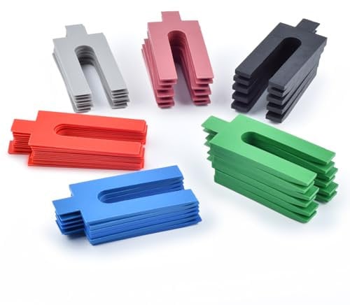 MPEIPILA Distanziatori per cartongesso, in plastica, blocchi per vetri a forma di U, piastre per rondelle, distanziatori per montaggio finestre, listelli, cunei per finestre, 1-6 mm, confezione da 150