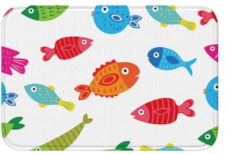 Süßer Fisch, Fußmatte, rutschfeste Fußmatten für den Innenbereich, Außenterrassenteppich, Saummatte 40x60 cm für die Küche