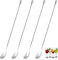 Cuchara de bar, cuchara de cóctel, cuchara de cóctel larga, cuchara larga, cuchara mezcladora de acero inoxidable, agitador de cóctel para café, bar, martinis, coctelera (4 piezas, plata)