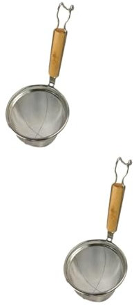 Garneck 2 Stk Nudellöffel Aus Edelstahl Drahtlöffel Geoden-untersetzer Suppensieb Skimmer Netzsieb Maschenfilter Küchensieb Abtropflöffel Für Heißen Topf Spaghettios Rostfreier Stahl