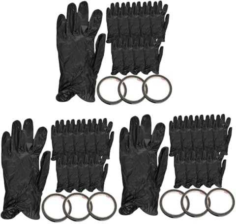 Healeved 3 Sets Uv Protection Gloves for Gel Nail Art Nail Striping Tape and Fixing Tapes for Uv Light Supplies