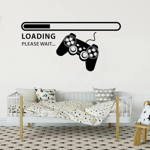 YLLMNOBN Loading Controller Gamer Gaming Sticker Teen and Boys Bedroom Playroom Wall Decal Home Decor
