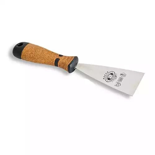 OLEJNIK J L PROFESSIONAL Edelstahl Malerspachtel - Klinge aus rostfreiem Stahl - Zum Verspachteln & Abkratzen von Farbe oder Tapete Universalspachtel - Griff aus Naturkork - 40MM