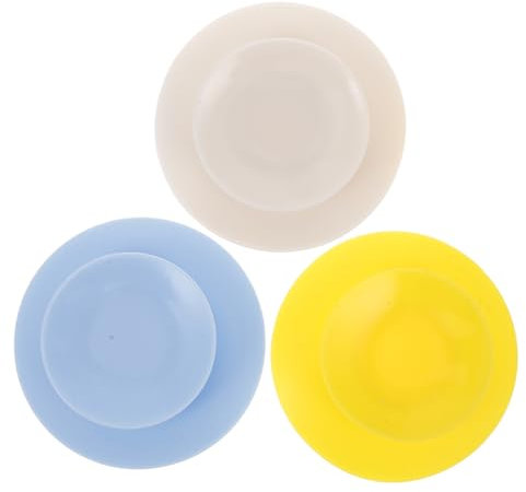 TOYANDONA 3pcs Silicone Suction Cup Tableware Sucker Double Sided Suction Cups Bowl Sucker Tableware Suction Cup Non-slip Suction Cup Suction Pads for BabyToddler Random Color