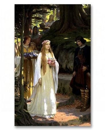 MYCGGDGH Edmund`d Leighton`n, berühmte Wandkunst, „My Fair Lady“, Ölgemälde-Reproduktionen, klassischer Leinwanddruck, modernes Leinwandkunst-Wandposter, 50 x 75 cm rahmenlos