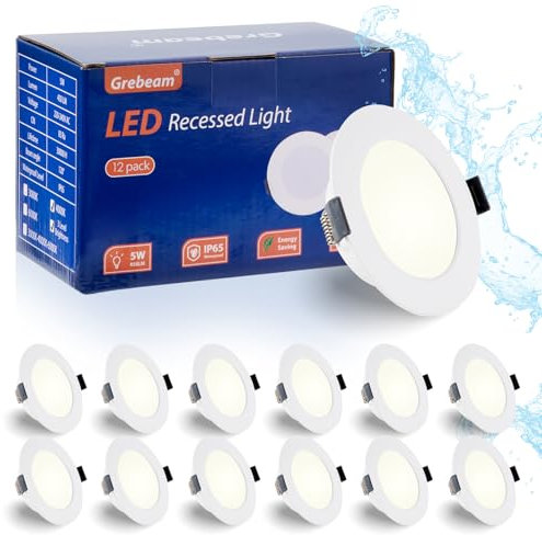 Grebeam 12er 5W LED Spot 230v Neutralweiß 4000K, Ø75-90mm Lochdurchmesser 450lm LED Einbaustrahler 230V, Led Spots Decke aussenbereich für Küche Wohnzimmer Schlafzimmer
