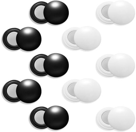 XIHIRCD 10 Paires Magnétiques Porte-Dossard de Course, Porte-Numéro de Course de Marathon Clips pour Dossards de Course pour Coureurs Triathlon Course à Pied Cyclisme (Blanc, Noir)