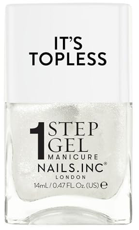 Nails Inc It's Topless Gel-Like Nail Polish, 4-in-1 Base Coat, Treatment, Colour & Top Coat, Long Lasting, Strong, Chip Free Nails, Glossy Salon Quality Manicure, Air Dry Nail Polish, Sydney, 14 ML