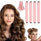 LOPHE 4 Stück Hitzefreie Lockenwickler, Overnight Blowout Locken Ohne Hitze, Hitzefreier Lockenstab für alle Haartypen,DIY Heatless Curls Band Frisurenset Für Langes (Rosa)