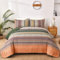 WONGS BEDDING Tagesdecke 240x260 Bettüberwurf Boho Decke Steppdecke 3 Teilig Doppelbett Gesteppt Bettdecke Mikrofaser Wohndecke mit 2 Kissenbezug 50x75 für Schlafzimmer als Sofaüberwurf, Green Orange