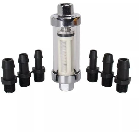 URPIZY Kraftstofffilter Inline Zubehör Für 1/4 5/16 3/8 6Mm/8mm/10mm Waschbare Filter Mehrfach-Anschluss Wiederverwendbar Einfache Installation Wartungsfreundlich Vielseitig Einsetzbar