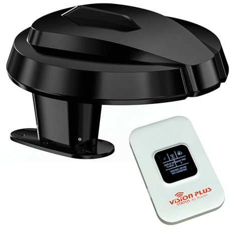 Vision Plus Status 270 Digital Omni-Directional TV & Wi-Fi Antenna with 4G Router for Caravan, Campervan & Motorhome - Black