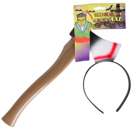 Diadema de hacha de Halloween, accesorio de disfraz aterrador con diseño sangriento, divertido accesorio de cabeza de terror para adultos y niños, decoración de fiesta para celebraciones espeluznantes