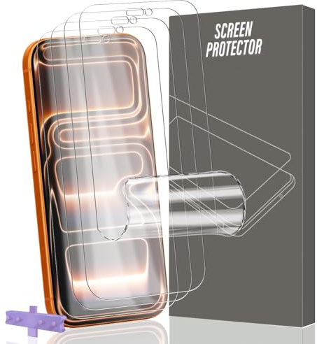 Gelaasso 4 Stück Schutzfolie für iPhone 17 Pro Max, Flexibilität TPU Folie [Nicht Panzer Schutz Glas], Vollständige Abdeckung Displayschutzfolie, Anti-Kratzer HD Klar Displayfolie