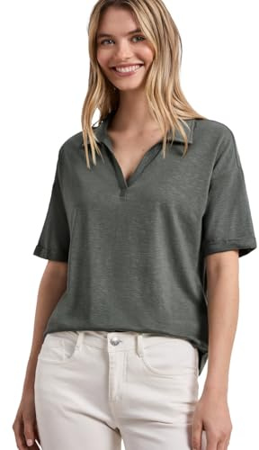Street One Damen Kurzarm Poloshirt aus Jersey