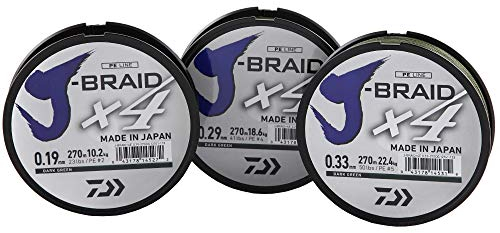 DAIWA J-Braid X4, geflochtene Angelschnur, dunkelgrün