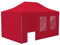 Vispronet Profi Faltpavillon Basic 3x4,5 m in Rot, Stahl-Scherengitter, 4 Seitenteile - Davon 1 Wand mit Tür & Fenster (weitere Farben & Größen)