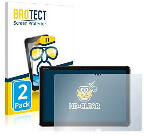 BROTECT Schutzfolie für Huawei MediaPad M5 Lite 10.1 | 2 Stück Transparenter Displayschutz Made in Germany Klare Displayschutz-Folie Clear Einfache Montage Case-Friendly