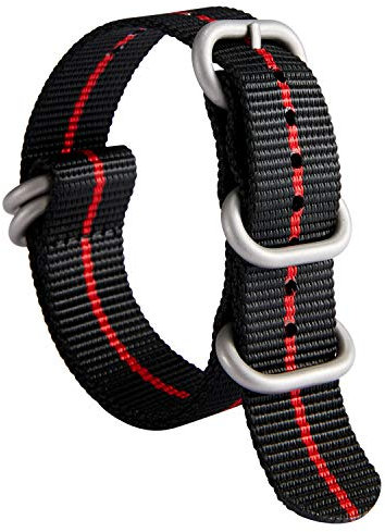 Uhrenarmband Nylon Dickes G10 Premium Ballistisches Armband Mehrfarbige Bänder für Herren Damen 18mm 20mm 22mm 24mm mit Silber/Schwarz Edelstahl Schnalle