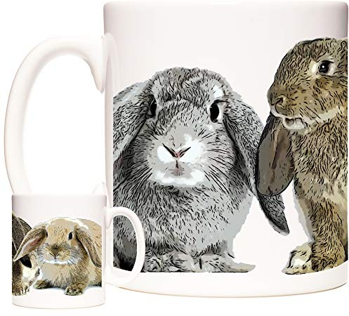 KAZMUGZ Beautiful LOP EARED RABBIT MUG Magnificently Bunnies on an 11oz ceramic mug. Dishwasher and Microwave safe ANIMALS of The WORLD RANGE