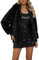 BELLIVERA Cappotto in Pile in Pelliccia Sintetica Donna Autunno Inverno Giacca in Sherpa Caldo e Soffice con Cappuccio 1712014 Nero XL